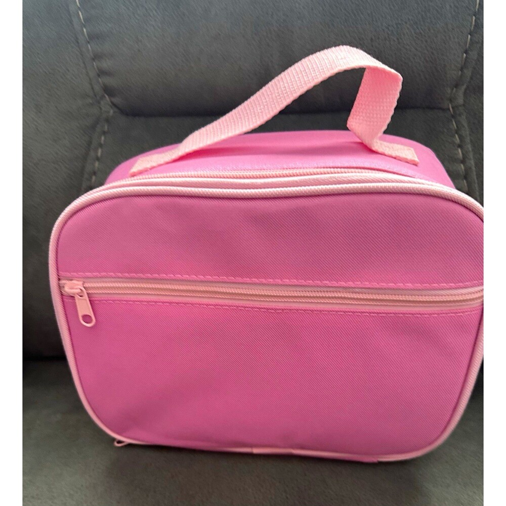 Pink Insulated Kids Soft Lunch Bag w/ Handle, Polyester, Small 9x7x3"
